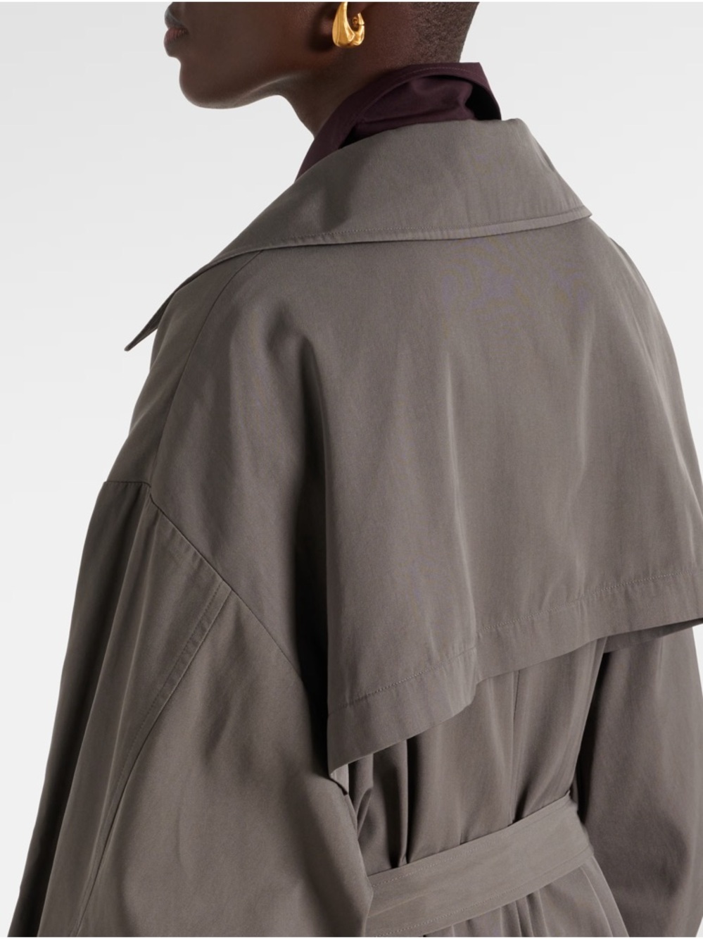 THE FRANKIE SHOP • Mavis Oversized Grey Trench Coat - Picture 9 of 16